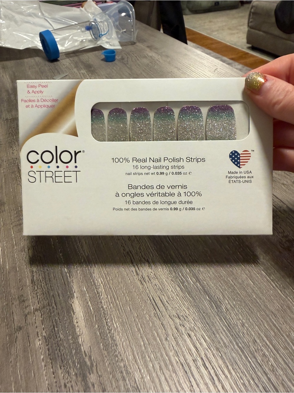 Color Street Silver to Purple Glitter Ombre Nail Strips by Color Street